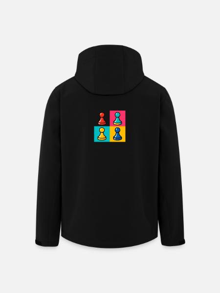 PopArt Vierfarben Spielstein - Recycelte Männer Softshell-Jacke von Stanley/Stella - Schwarz