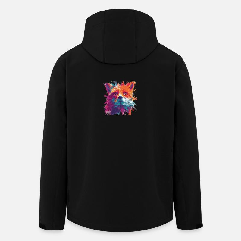 Intense_Fox_Face_Abstract_Painting - Veste softshell homme en polyester recyclé Stanley/Stella - noir