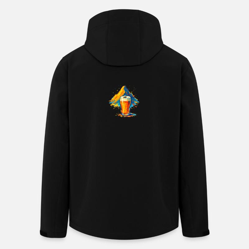 Biergipfel Farbexplosion - Recycelte Männer Softshell-Jacke von Stanley/Stella - Schwarz