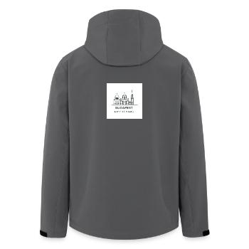 Budapest Linienkunst Silhouette Wahrzeichen - Recycelte Männer Softshell-Jacke von Stanley/Stella - Anthrazit - Hinten - AI Model Male 185 light (185cm)