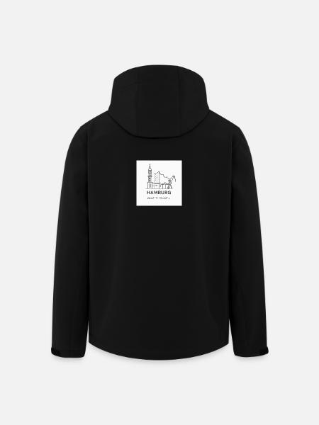 Hamburg Line Art Silhouette Landmark - Men’s Recycled Softshell Jacket by Stanley/Stella - black