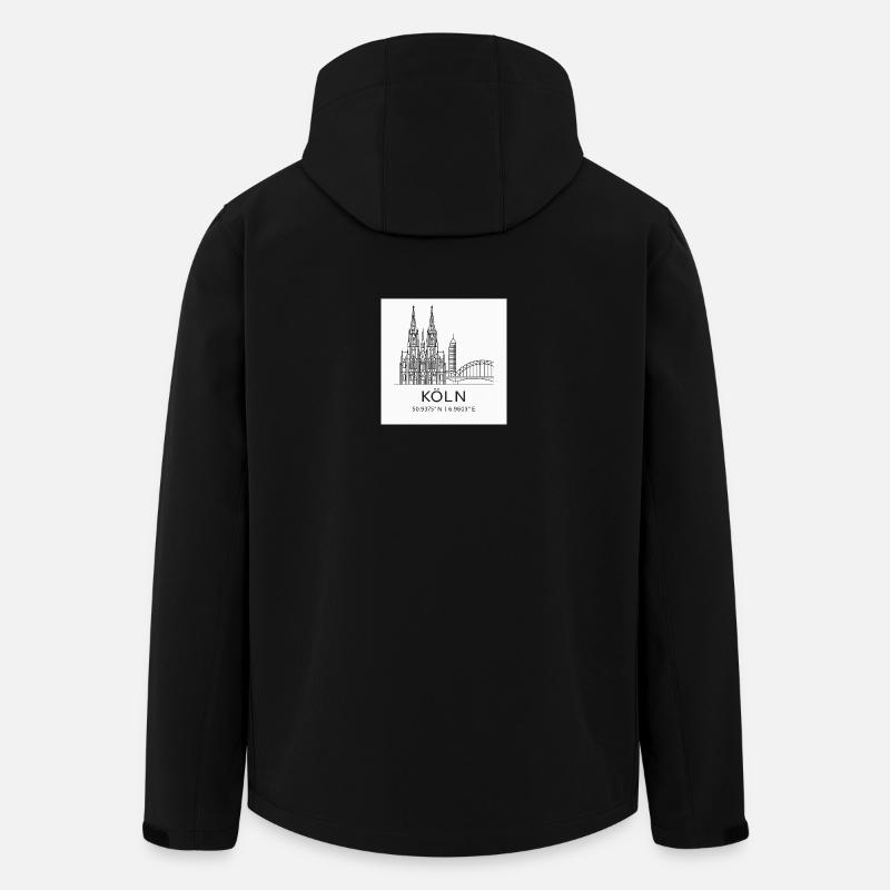 Silhouette d’art lineal de Cologne - Veste softshell homme en polyester recyclé Stanley/Stella - noir