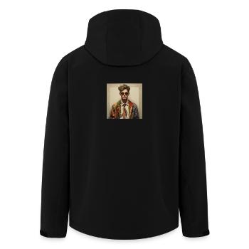 Veste rebelle patchwork - Veste softshell homme en polyester recyclé Stanley/Stella - noir - Dos - AI Model Male 185 light (185cm)