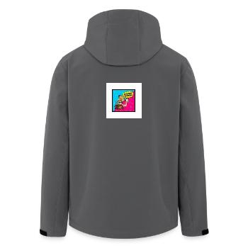 Ich werde zum klassischen Pop-Retro - Recycelte Männer Softshell-Jacke von Stanley/Stella - Anthrazit - Hinten - AI Model Male 185 light (185cm)