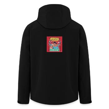Glas gegen Wand, Retro-Humor - Recycelte Männer Softshell-Jacke von Stanley/Stella - Schwarz - Hinten - AI Model Male 185 light (185cm)