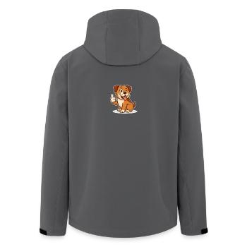 Chien heureux pouces vers le haut - Veste softshell homme en polyester recyclé Stanley/Stella - charbon - Dos - AI Model Male 185 light (185cm)