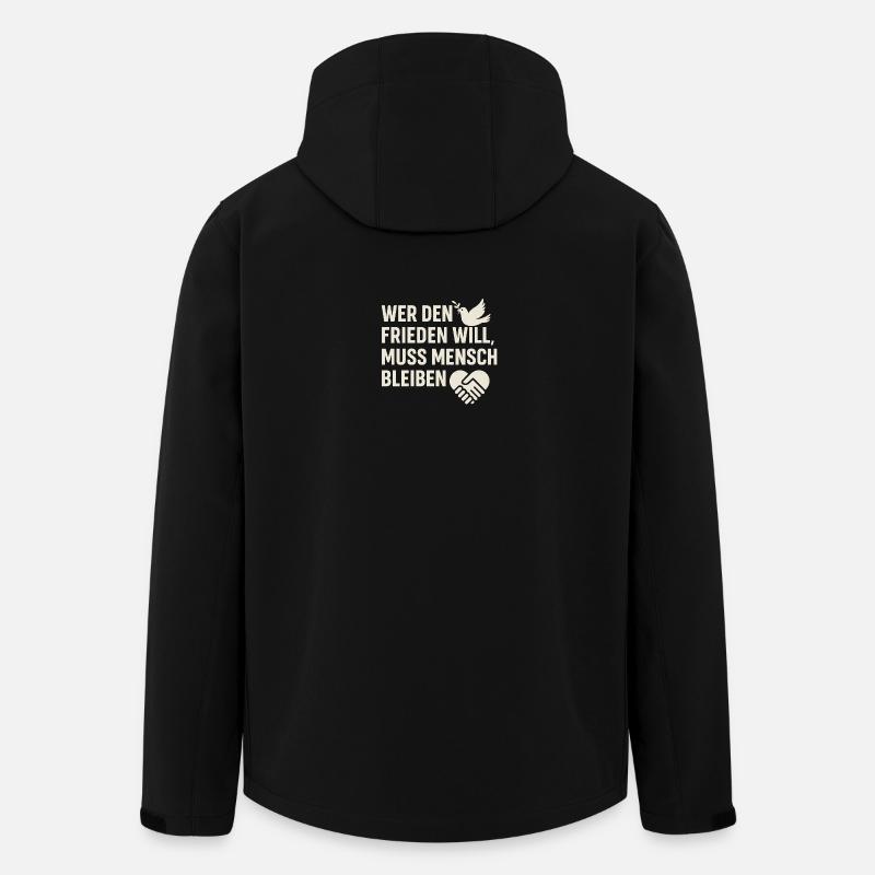 Frieden & Menschlichkeit - Recycelte Männer Softshell-Jacke von Stanley/Stella - Schwarz