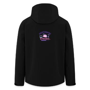 Overthinking in Progress - Men’s Recycled Softshell Jacket by Stanley/Stella - black - Back - AI Model Male 185 light (185cm)