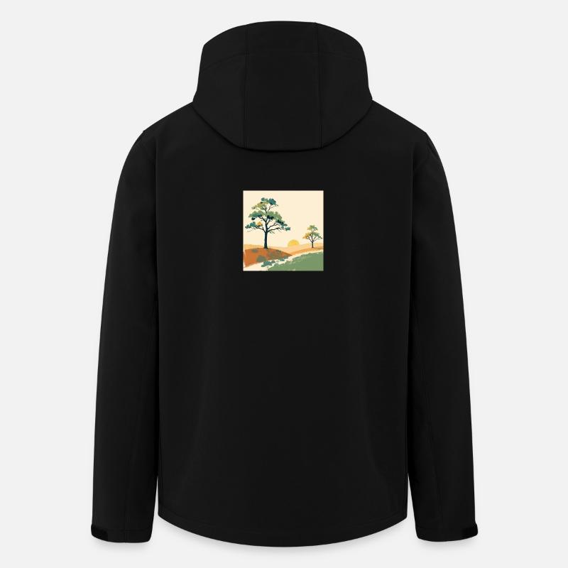 Pastel Sunset Trees - Men’s Recycled Softshell Jacket by Stanley/Stella - black