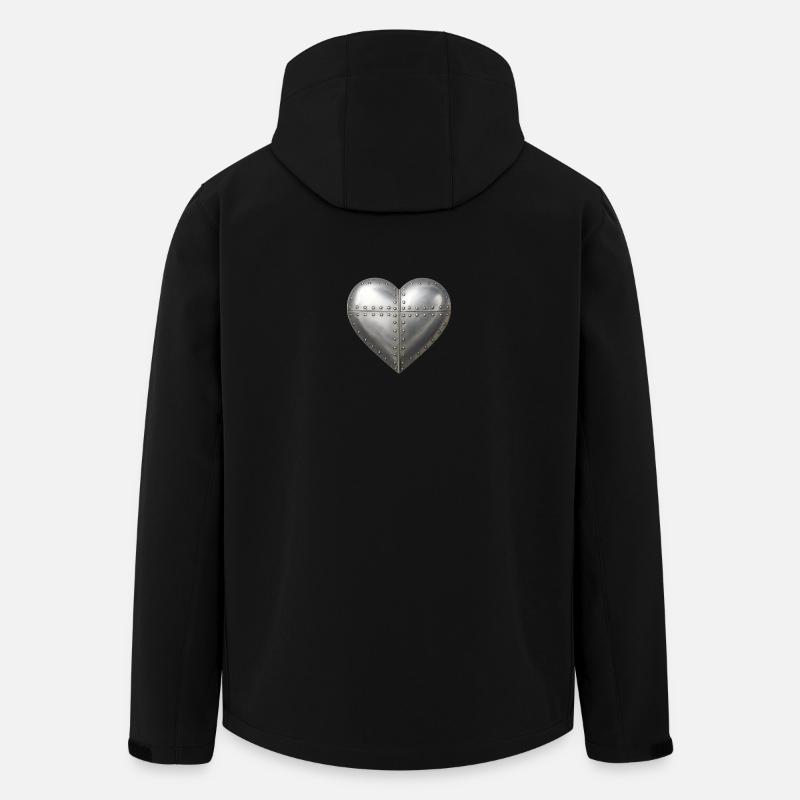 T-shirt logo Cœur riveté acier - Veste softshell homme en polyester recyclé Stanley/Stella - noir