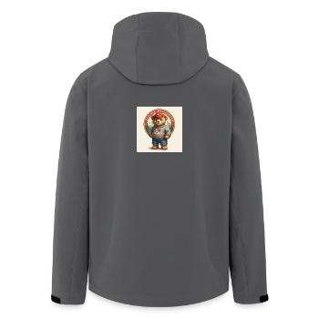 Schweizer Bär mit I Love Switzerland - Recycelte Männer Softshell-Jacke von Stanley/Stella - Anthrazit - Hinten - AI Model Male 185 light (185cm)