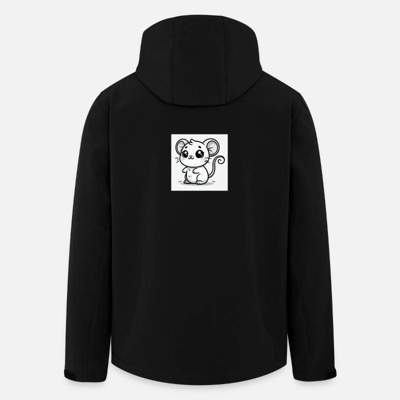 Kawaii Mouse Black White - Men’s Recycled Softshell Jacket by Stanley/Stella - black