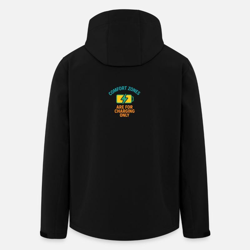 Komfortzone Aufladen Motto - Recycelte Männer Softshell-Jacke von Stanley/Stella - Schwarz