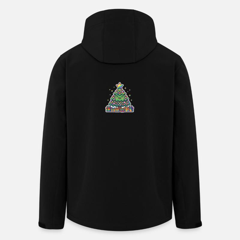 Fröhlicher Regenbogen-Weihnachtsbaum niedlich - Recycelte Männer Softshell-Jacke von Stanley/Stella - Schwarz