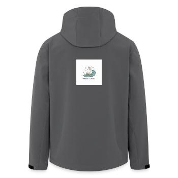 Surfing Sheep - Men’s Recycled Softshell Jacket by Stanley/Stella - anthracite - Back - AI Model Male 185 light (185cm)