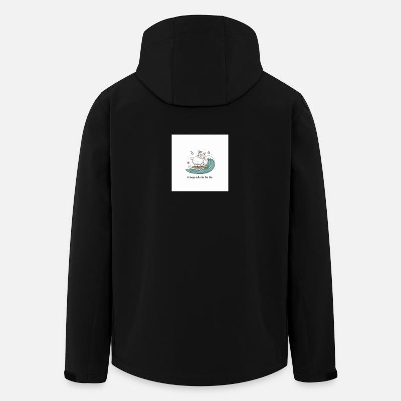 Surfende Schafe - Recycelte Männer Softshell-Jacke von Stanley/Stella - Schwarz