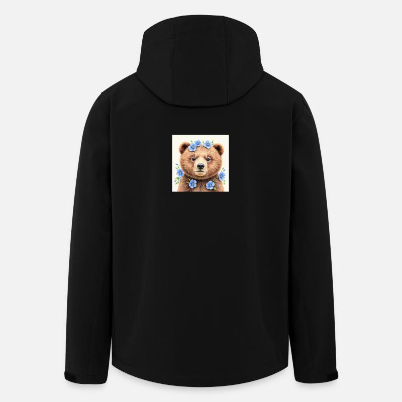 Blue Flower Bear Vorlagen - Recycelte Männer Softshell-Jacke von Stanley/Stella - Schwarz