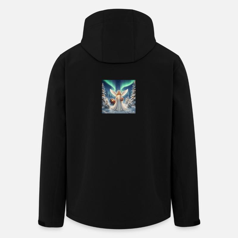 Engel im Nordlicht Winterwald - Recycelte Männer Softshell-Jacke von Stanley/Stella - Schwarz