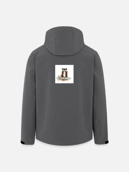 Blütengekrontes Pferd - Recycelte Männer Softshell-Jacke von Stanley/Stella - Schwarz