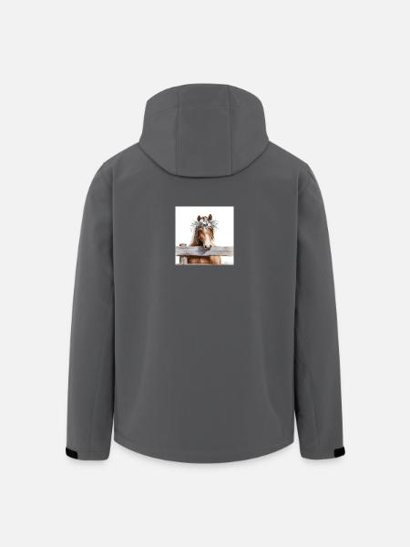 Blütengekrontes Pferd - Recycelte Männer Softshell-Jacke von Stanley/Stella - Schwarz