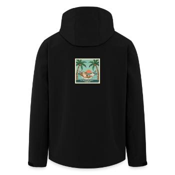 Hammock Sloth, Sunset,Gym Tomorrow - Men’s Recycled Softshell Jacket by Stanley/Stella - black - Back - AI Model Male 185 light (185cm)