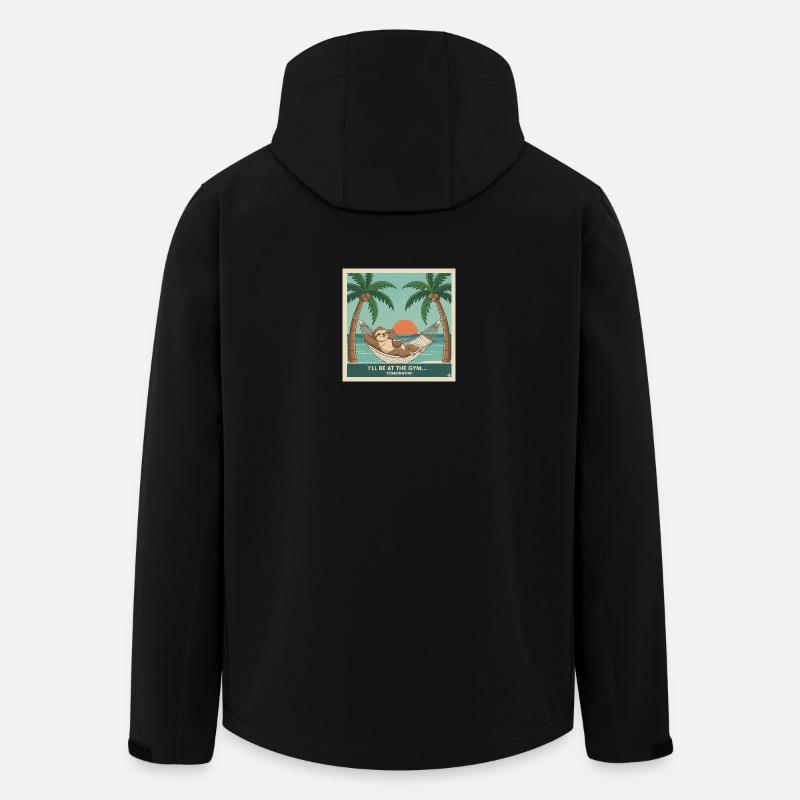 Hammock Sloth, Sunset,Gym Tomorrow - Men’s Recycled Softshell Jacket by Stanley/Stella - black