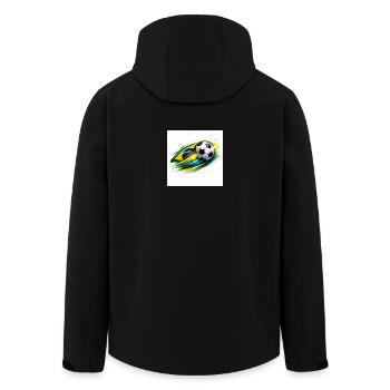 Brasilianischer Fußballwirbel - Recycelte Männer Softshell-Jacke von Stanley/Stella - Schwarz - Hinten - AI Model Male 185 light (185cm)