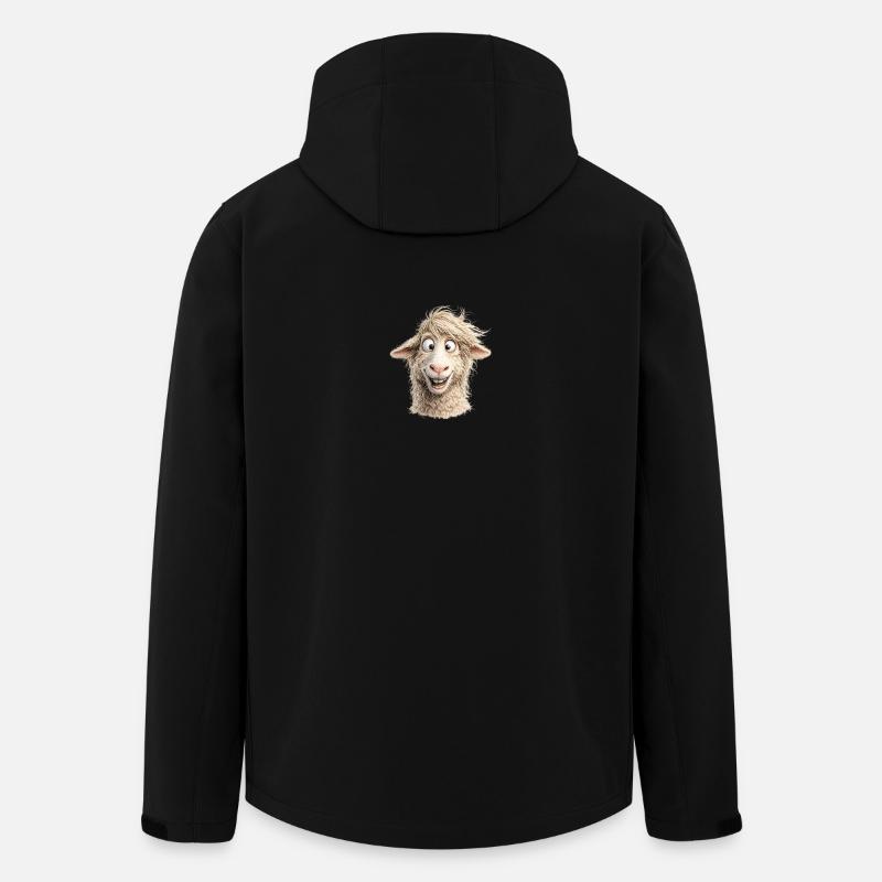 Fröhliches Schaf Portrait - Recycelte Männer Softshell-Jacke von Stanley/Stella - Schwarz