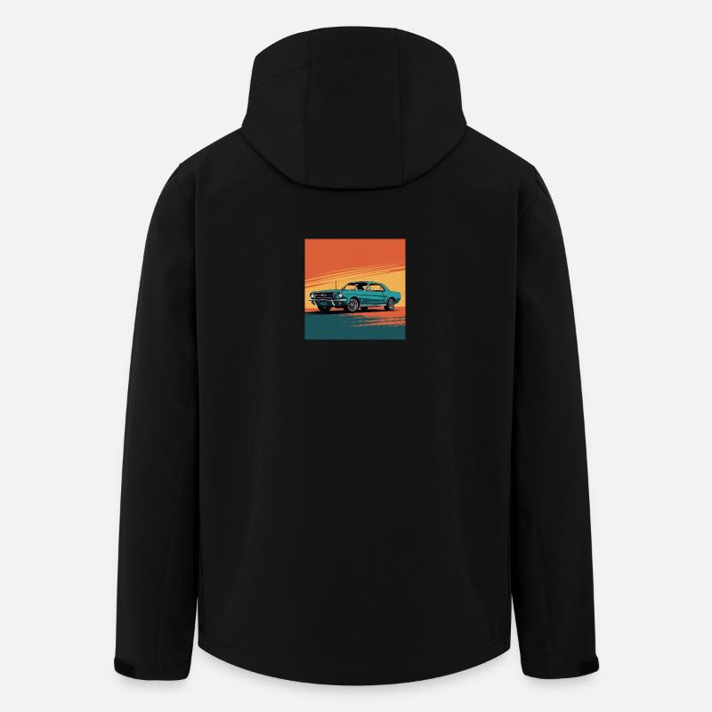 Türkis-Muscle Car bei Sonnenuntergang - Recycelte Männer Softshell-Jacke von Stanley/Stella - Schwarz