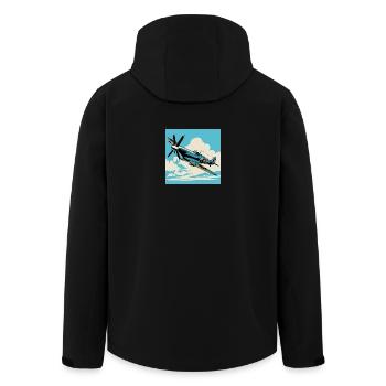 Vintage Prop Airshow Pop Art - Recycelte Männer Softshell-Jacke von Stanley/Stella - Schwarz - Hinten - AI Model Male 185 light (185cm)