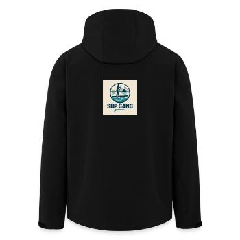 SUP GANG am Sonnenuntergang - Recycelte Männer Softshell-Jacke von Stanley/Stella - Schwarz - Hinten - AI Model Male 185 light (185cm)