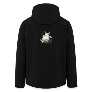 Conserving Energy Cat: Cozy Lounge - Men’s Recycled Softshell Jacket by Stanley/Stella - black - Back - AI Model Male 185 light (185cm)