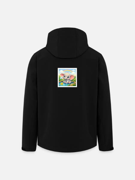 Elli l’Éléphant - Veste softshell homme en polyester recyclé Stanley/Stella - noir