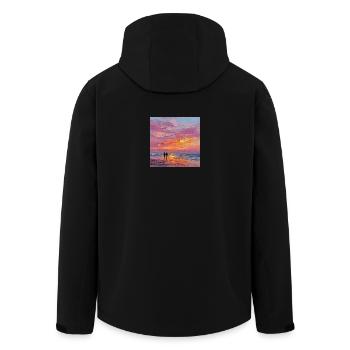 Coucher de soleil - Veste softshell homme en polyester recyclé Stanley/Stella - noir - Dos - AI Model Male 185 light (185cm)