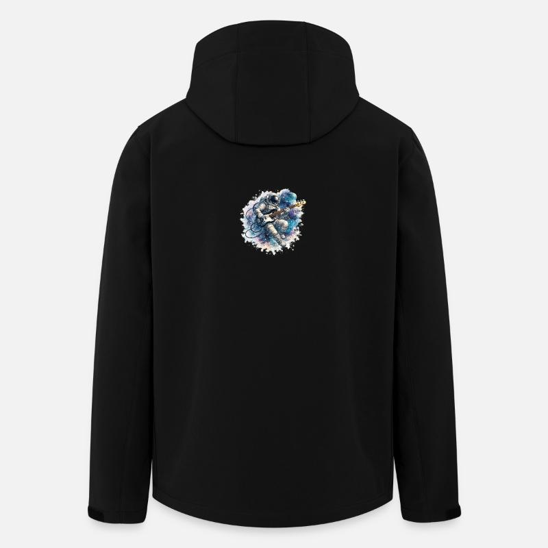 Astronaute spatial avec basse - Veste softshell homme en polyester recyclé Stanley/Stella - noir