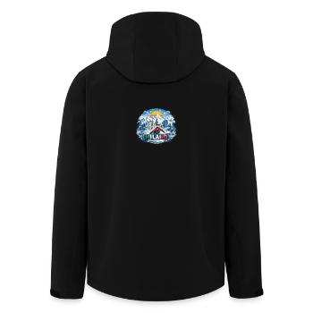 Mailänder Winterabenteuer im Schnee - Recycelte Männer Softshell-Jacke von Stanley/Stella - Schwarz - Hinten - AI Model Male 185 light (185cm)