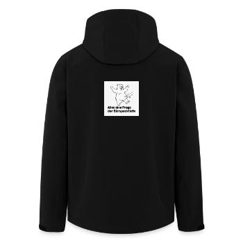 Bear Fat Depth White - Men’s Recycled Softshell Jacket by Stanley/Stella - black - Back - AI Model Male 185 light (185cm)