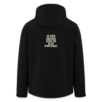 Ich habe heute keine Lust, ins Fitnessstudio zu gehen. - Recycelte Männer Softshell-Jacke von Stanley/Stella - Schwarz - Hinten - AI Model Male 185 light (185cm)