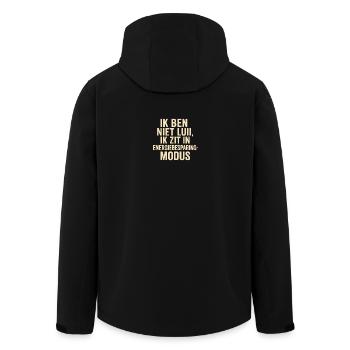 I'm in power saving mode - Men’s Recycled Softshell Jacket by Stanley/Stella - black - Back - AI Model Male 185 light (185cm)