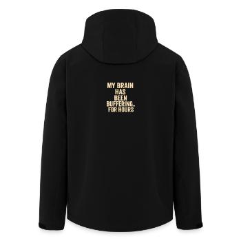 Puffer-Gehirn-Meme - Recycelte Männer Softshell-Jacke von Stanley/Stella - Schwarz - Hinten - AI Model Male 185 light (185cm)