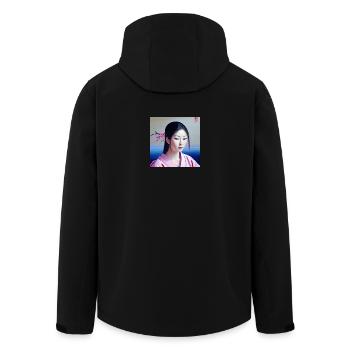 Silent Blossom – Aesthetic Art Design - Recycelte Männer Softshell-Jacke von Stanley/Stella - Schwarz - Hinten - AI Model Male 185 light (185cm)