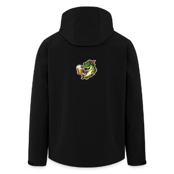 Petri Heil! - Lustiger Hecht mit Bier - Recycelte Männer Softshell-Jacke von Stanley/Stella - Schwarz - Hinten - AI Model Male 185 light (185cm)