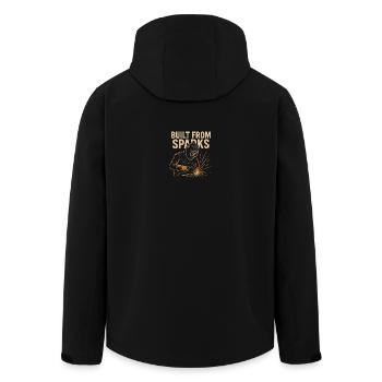 Built From Sparks Welder Crafts - Men’s Recycled Softshell Jacket by Stanley/Stella - black - Back - AI Model Male 185 light (185cm)