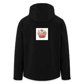 Donut Disturb – Süße Katze im Donut - Recycelte Männer Softshell-Jacke von Stanley/Stella - Schwarz - Hinten - AI Model Male 185 light (185cm)