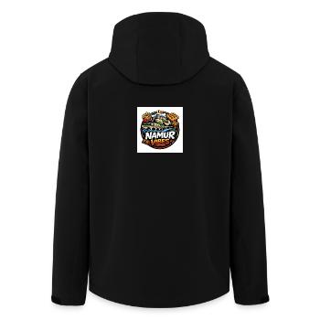 Namur Streetwear Culture Logo – Belgium Urban - Veste softshell homme en polyester recyclé Stanley/Stella - noir - Dos - AI Model Male 185 light (185cm)