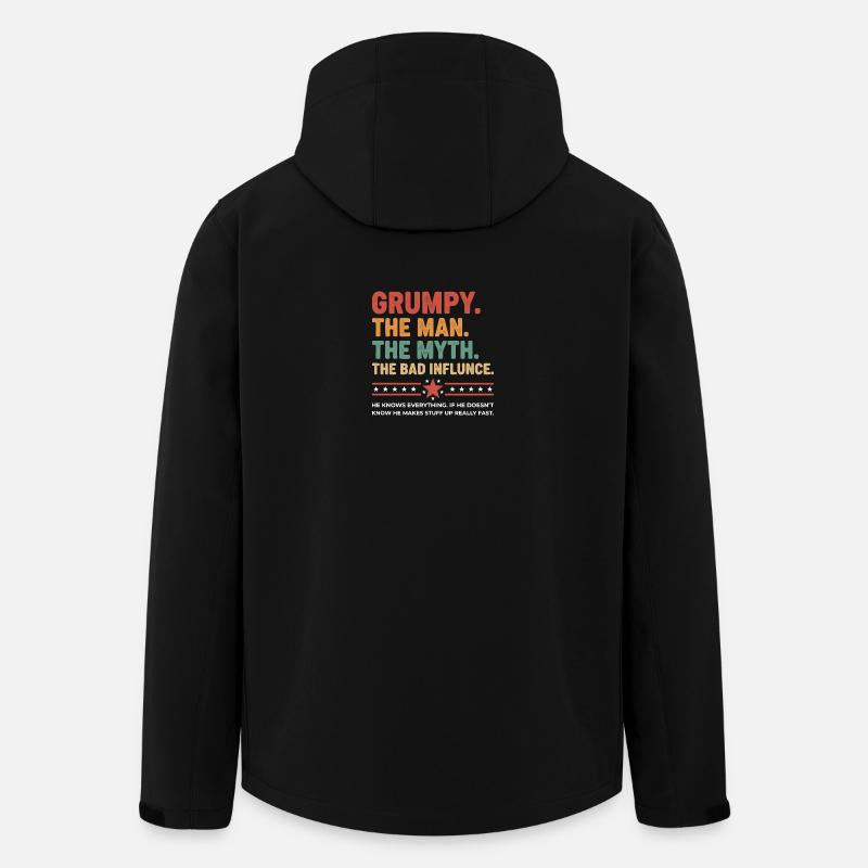 Grumpy – The Legend & the Bad Influence - Men’s Recycled Softshell Jacket by Stanley/Stella - black