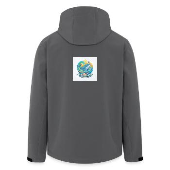 Rettet Timmy: Wale im Farbwellen - Recycelte Männer Softshell-Jacke von Stanley/Stella - Anthrazit - Hinten - AI Model Male 185 light (185cm)