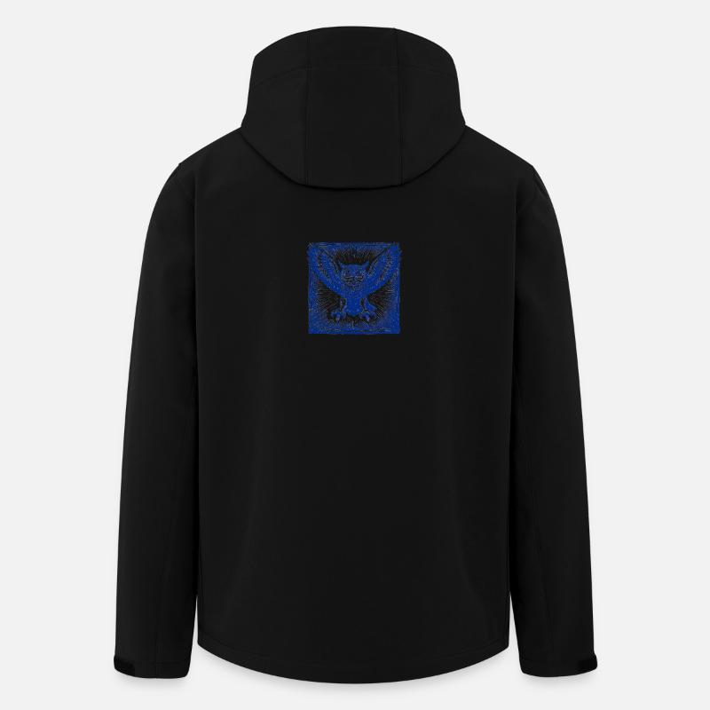 Blue Owl in Linocut Print - Men’s Recycled Softshell Jacket by Stanley/Stella - black