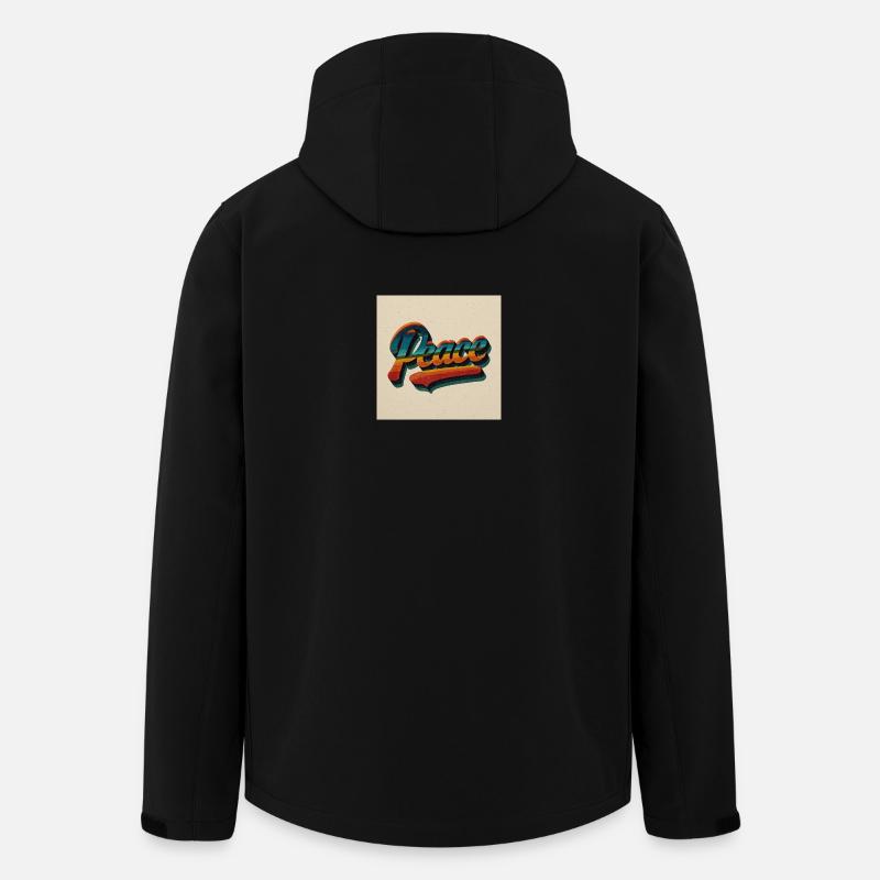 Vintage Peace Vibes - Men’s Recycled Softshell Jacket by Stanley/Stella - black