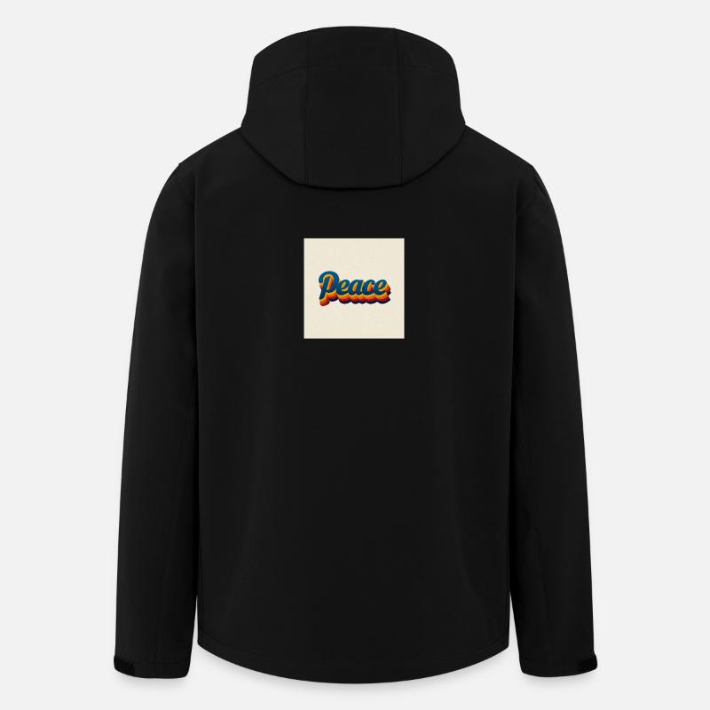 70s Peace Design - Men’s Recycled Softshell Jacket by Stanley/Stella - black